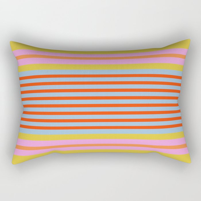 Bold Color Stripes Play Summer Bright Pattern 1 Rectangular Pillow Gallery Image 1