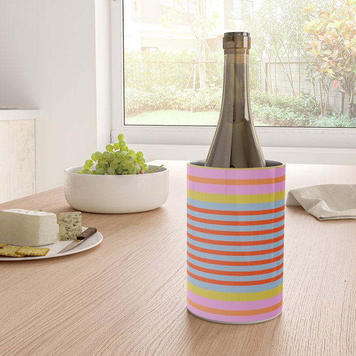 Bold Color Stripes Play Summer Bright Pattern 1 Wine Chiller Gallery Image 4