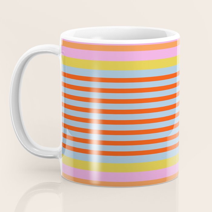 Bold Color Stripes Play Summer Bright Pattern 1 Coffee Mug Gallery Image 3
