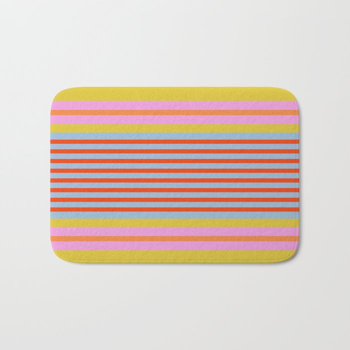 Bold Color Stripes Play Summer Bright Pattern 1 Bath Mat Gallery Image 1