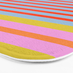 Bold Color Stripes Play Summer Bright Pattern 1 Bath Mat Gallery Image 3