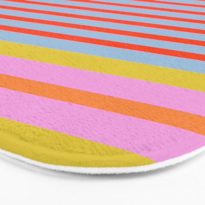 Bold Color Stripes Play Summer Bright Pattern 1 Bath Mat Gallery Image 3