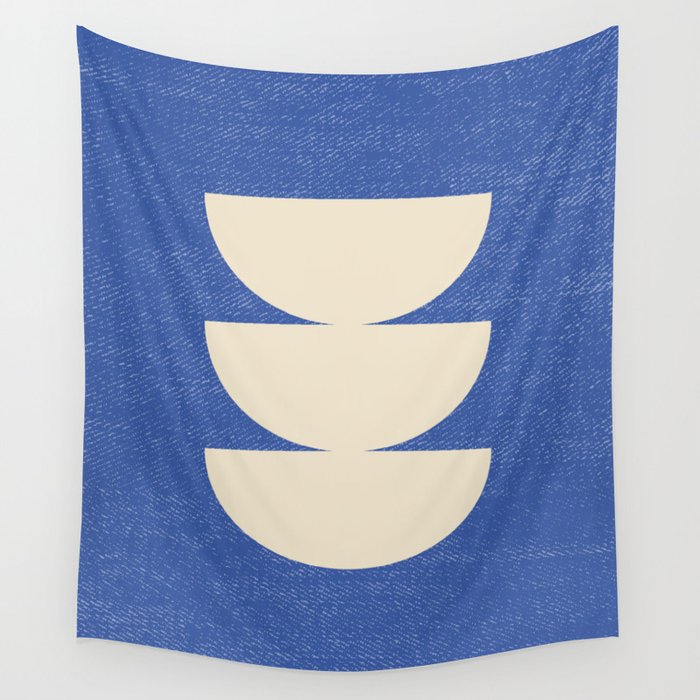 Half Circle 3 - Blue Texture Wall Tapestry Gallery Image 4