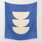 Half Circle 3 - Blue Texture Wall Tapestry Gallery Image 4