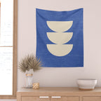 Half Circle 3 - Blue Texture Wall Tapestry Gallery Image 2