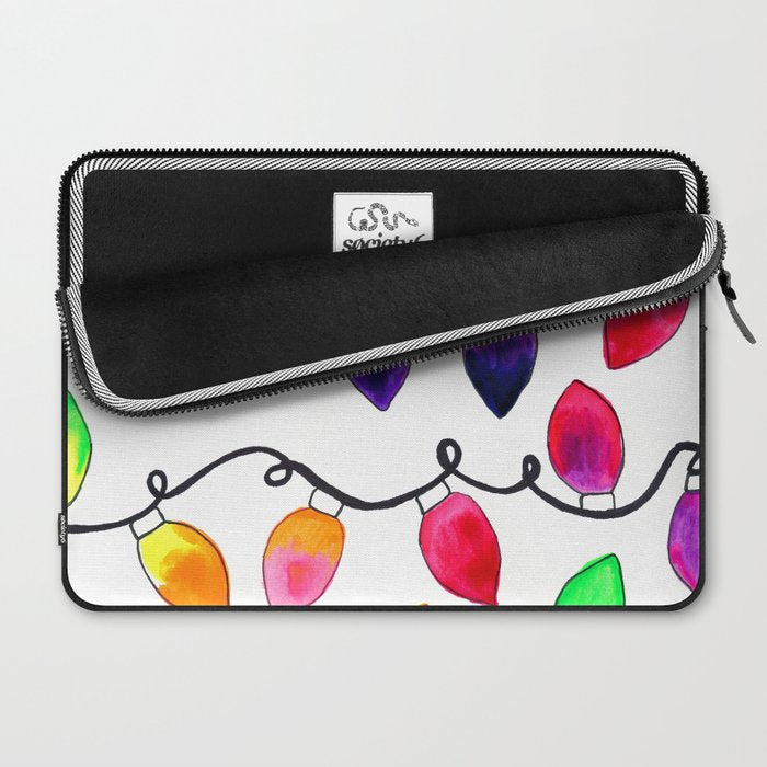 Colorful Christmas Holiday Light Bulbs Laptop Sleeve Gallery Image 2