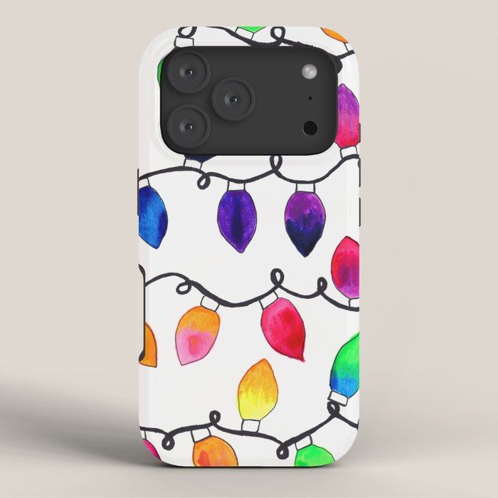 Colorful Christmas Holiday Light Bulbs iPhone Case Gallery Image 3