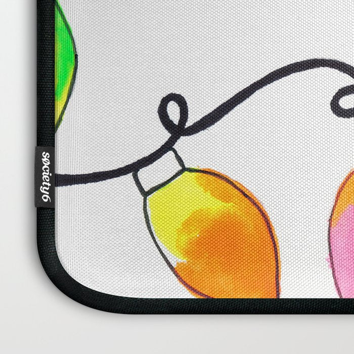 Colorful Christmas Holiday Light Bulbs Laptop Sleeve Gallery Image 3