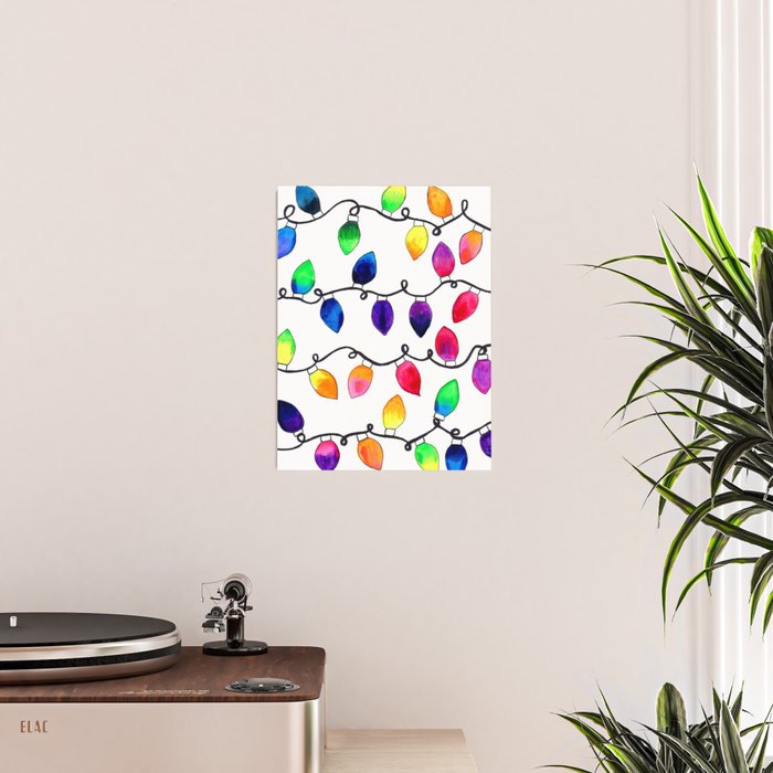 Colorful Christmas Holiday Light Bulbs Poster Gallery Image 2
