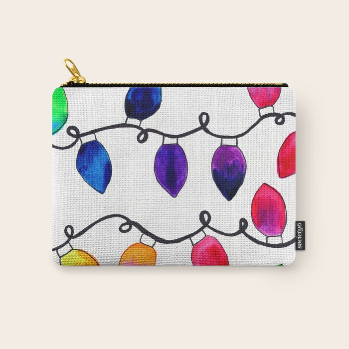 Colorful Christmas Holiday Light Bulbs Carry All Pouch Gallery Image 1