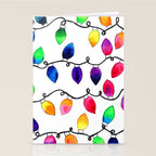 Colorful Christmas Holiday Light Bulbs Stationery Card Gallery Image 2