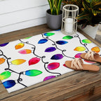 Colorful Christmas Holiday Light Bulbs Outdoor Rug Gallery Image 2
