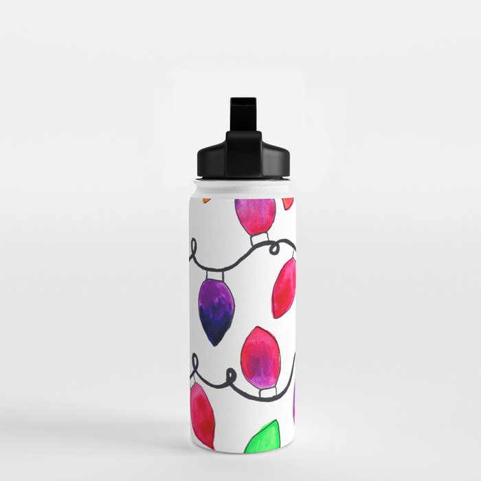 Colorful Christmas Holiday Light Bulbs Water Bottle Gallery Image 2