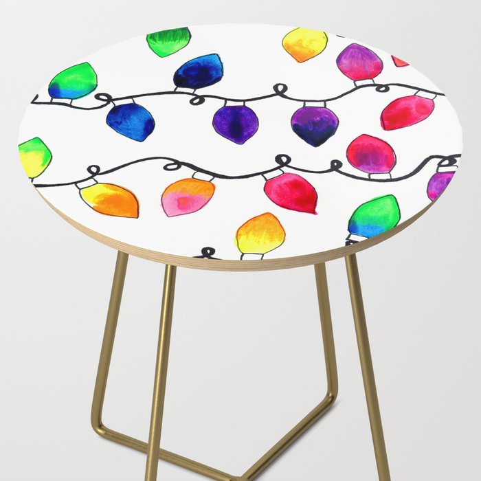 Colorful Christmas Holiday Light Bulbs Side Table Gallery Image 2