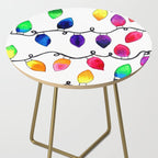 Colorful Christmas Holiday Light Bulbs Side Table Gallery Image 2