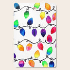 Colorful Christmas Holiday Light Bulbs Cutting Board Gallery Image 1