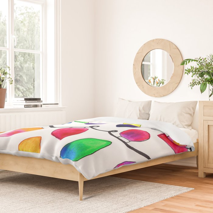 Colorful Christmas Holiday Light Bulbs Duvet Cover Gallery Image 2