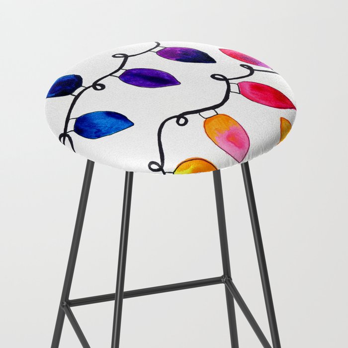 Colorful Christmas Holiday Light Bulbs Stool Gallery Image 2