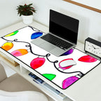 Colorful Christmas Holiday Light Bulbs Desk Mat Gallery Image 2