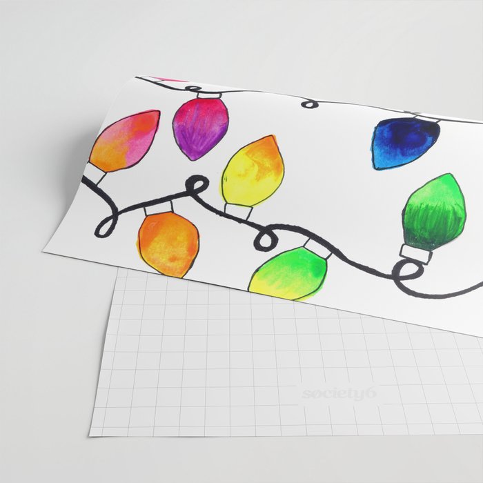 Colorful Christmas Holiday Light Bulbs Wrapping Paper Gallery Image 2