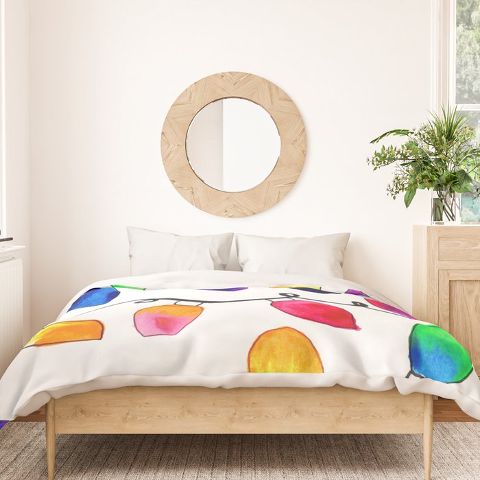 Colorful Christmas Holiday Light Bulbs Duvet Cover Gallery Image 3