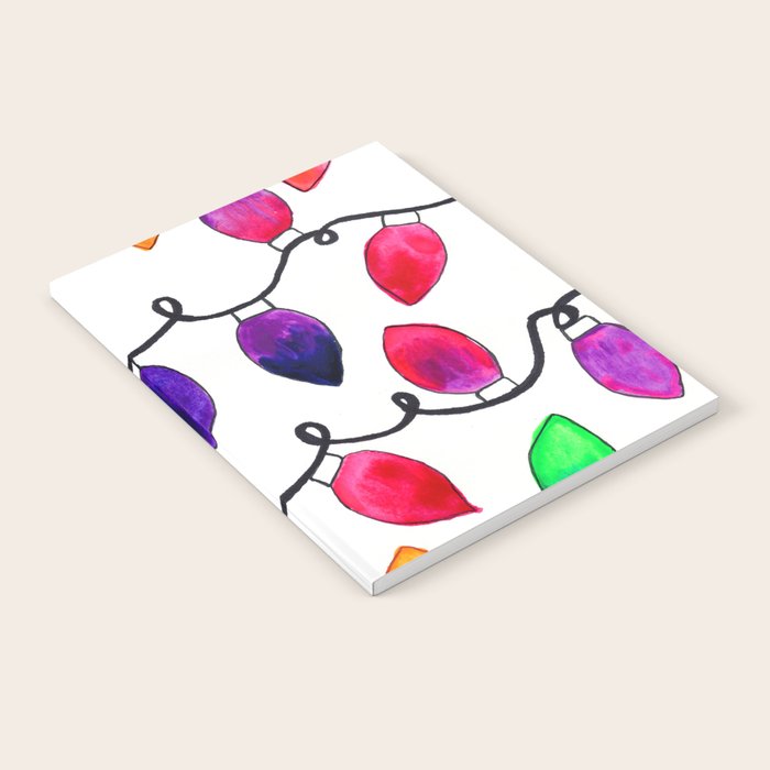 Colorful Christmas Holiday Light Bulbs Notebook Gallery Image 2