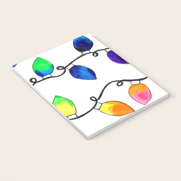 Colorful Christmas Holiday Light Bulbs Notebook Gallery Image 3