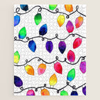 Colorful Christmas Holiday Light Bulbs Jigsaw Puzzle Gallery Image 1