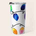 Colorful Christmas Holiday Light Bulbs Travel Mug Gallery Image 3