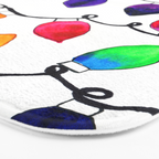 Colorful Christmas Holiday Light Bulbs Bath Mat Gallery Image 3