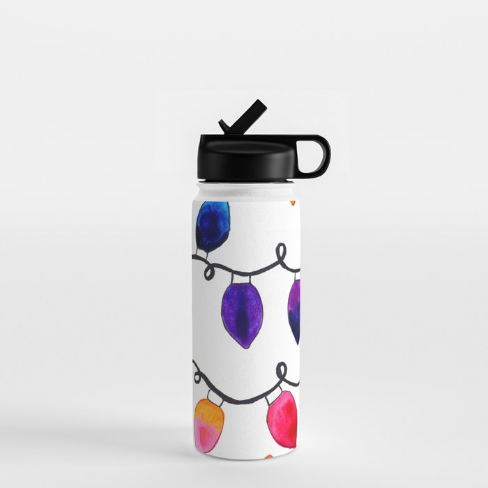 Colorful Christmas Holiday Light Bulbs Water Bottle Gallery Image 1