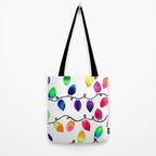 Colorful Christmas Holiday Light Bulbs Tote Bag Gallery Image 2