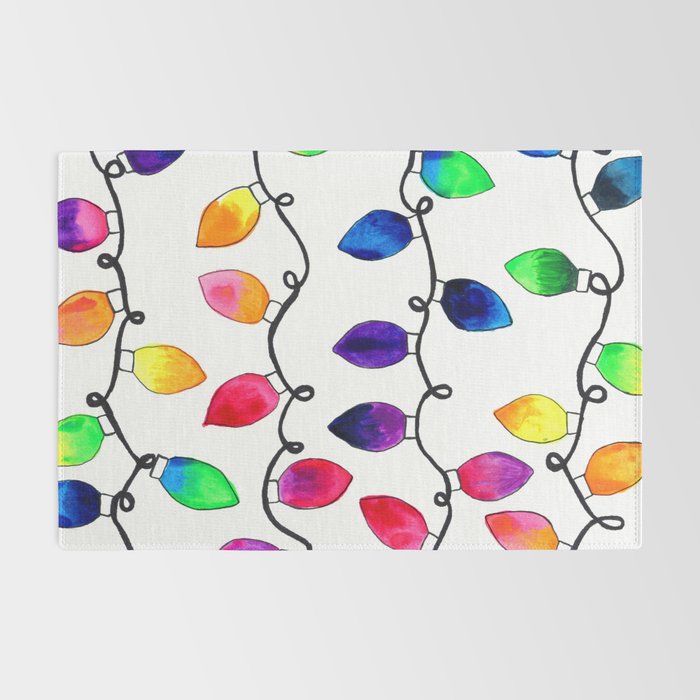 Colorful Christmas Holiday Light Bulbs Rug Gallery Image 2