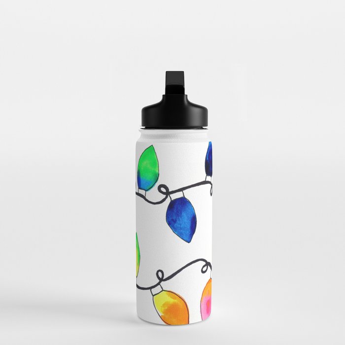 Colorful Christmas Holiday Light Bulbs Water Bottle Gallery Image 3