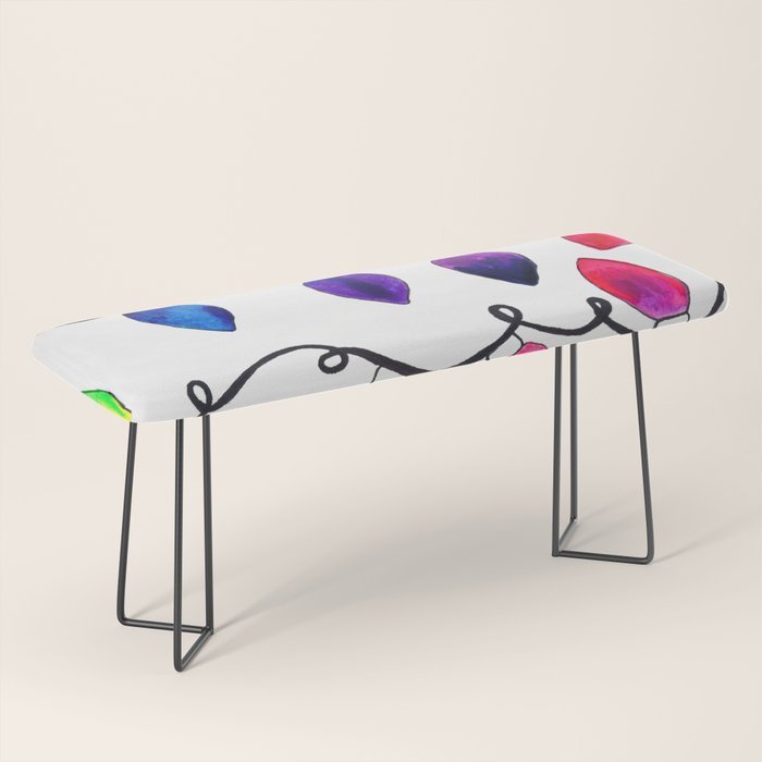 Colorful Christmas Holiday Light Bulbs Bench Gallery Image 1