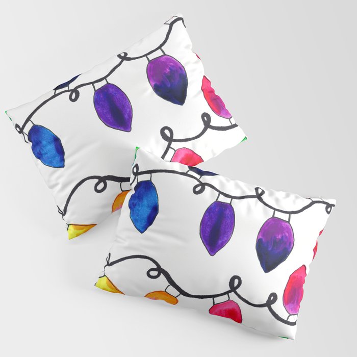 Colorful Christmas Holiday Light Bulbs Pillow Sham Gallery Image 3