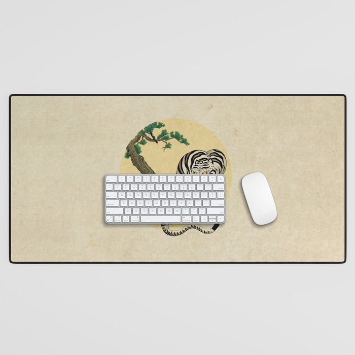 Tiger with magpie type-D : Minhwa-Korean traditional/folk art Desk Mat Gallery Image 1