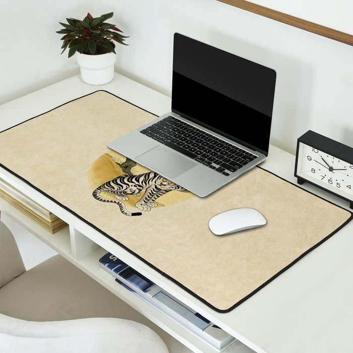 Tiger with magpie type-D : Minhwa-Korean traditional/folk art Desk Mat Gallery Image 2