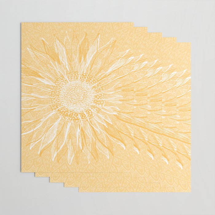 Mandala, Sunflower Prints, Yellow Wrapping Paper Gallery Image 3