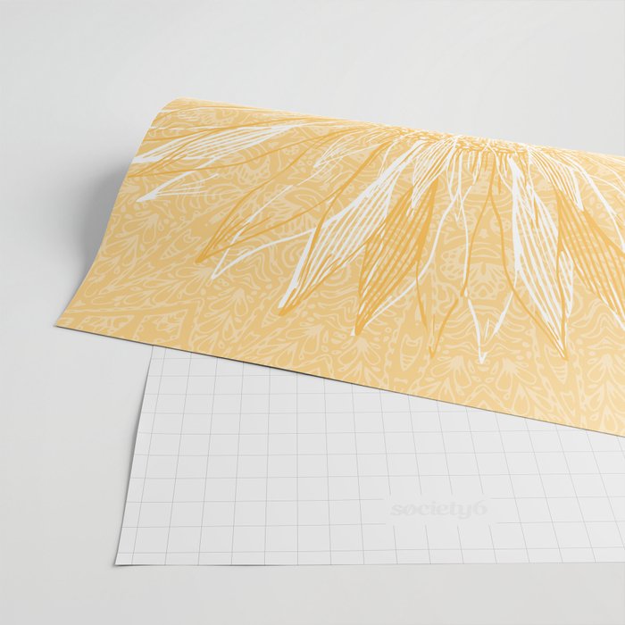 Mandala, Sunflower Prints, Yellow Wrapping Paper Gallery Image 2