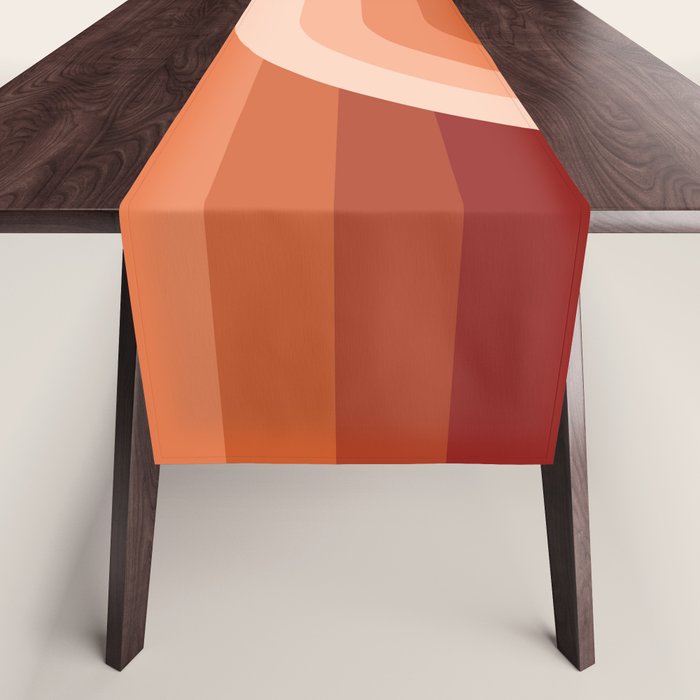 Mid Century Modern Geometric 89 in Terracotta Shades (Rainbow Abstract) Table Runner Gallery Image 1