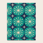 Mid Century Modern Atomic Dots and Stars Retro Pattern in Mid Mod Teal Turquoise Navy Blue Beige Notebook Gallery Image 4
