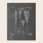 Lacrosse Stick Patent - Lacrosse Player Art - Black Chalkboard Notebook Gallery Image 4
