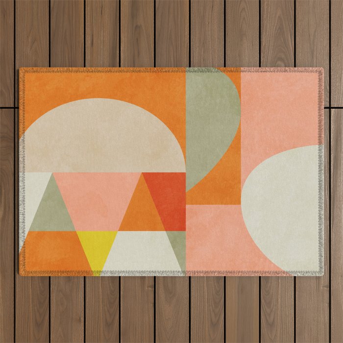 retro mid mod 4 Outdoor Rug Gallery Image 1