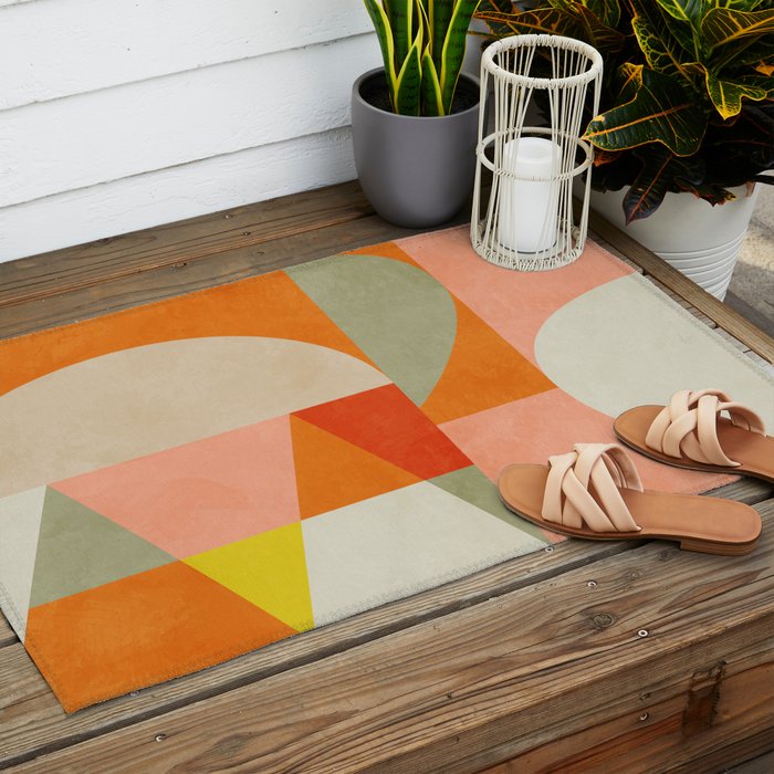 retro mid mod 4 Outdoor Rug Gallery Image 2