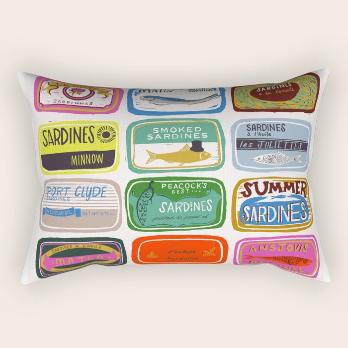 Sardine Tins Rectangular Pillow Gallery Image 2