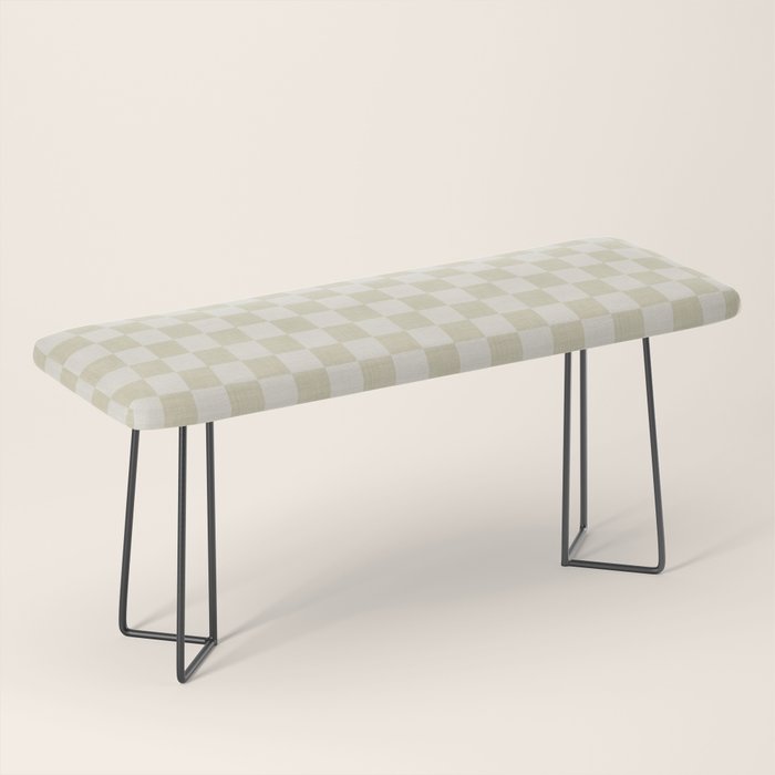 Linen Check Pattern - Mocha Brown Bench Gallery Image 1
