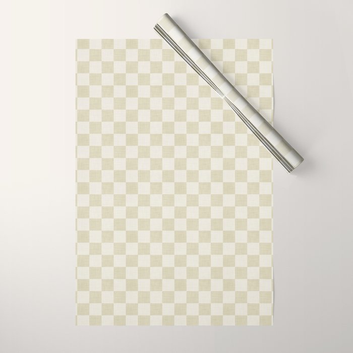 Linen Check Pattern - Mocha Brown Wrapping Paper Gallery Image 1