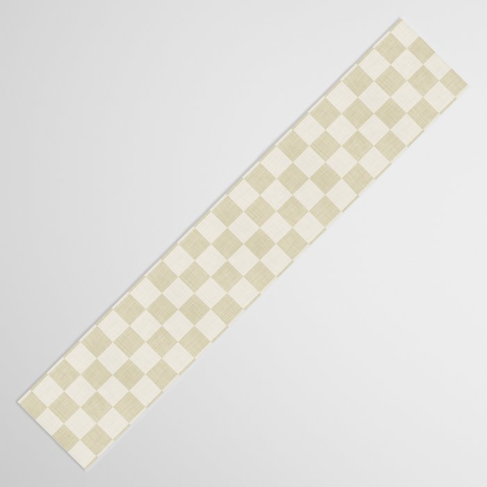 Linen Check Pattern - Mocha Brown Table Runner Gallery Image 3