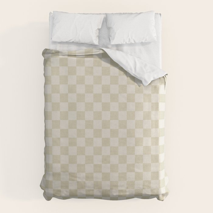 Linen Check Pattern - Mocha Brown Duvet Cover Gallery Image 6